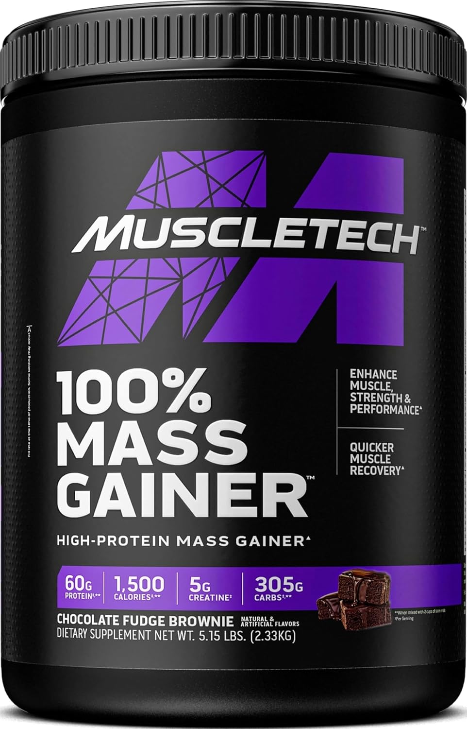 MuscleTech High Protein Mass Gainer - Chocolate Fudge Brownie, 5.15LB