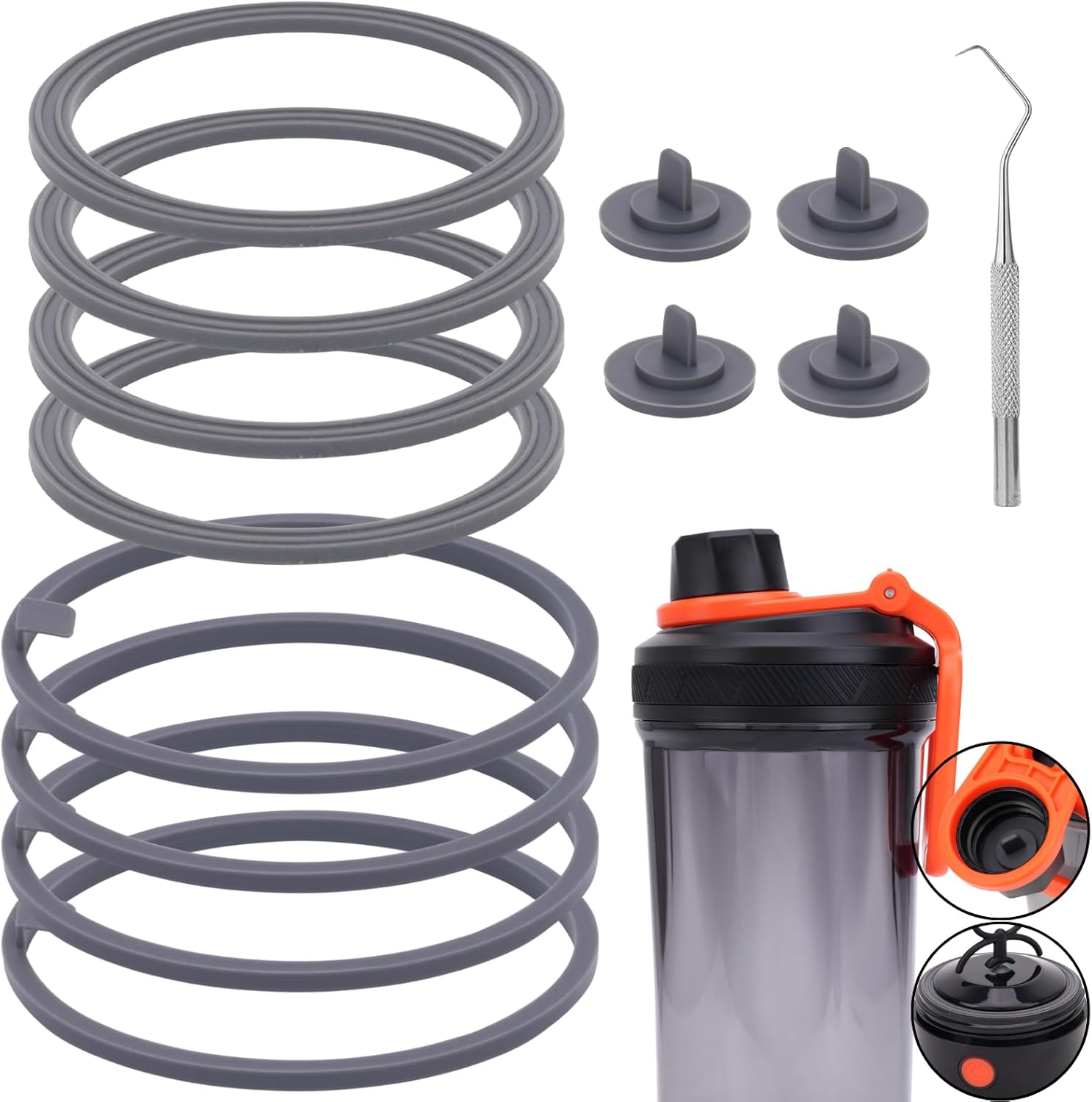 Gasket Replacement for VOLTRX Electric Protein Shaker Bottle, Shaker Bottle Gasket Silicone Sealing Ring Seal Parts Replacement,Compatible with VOLTRX USB Rechargeable Mixer Cup