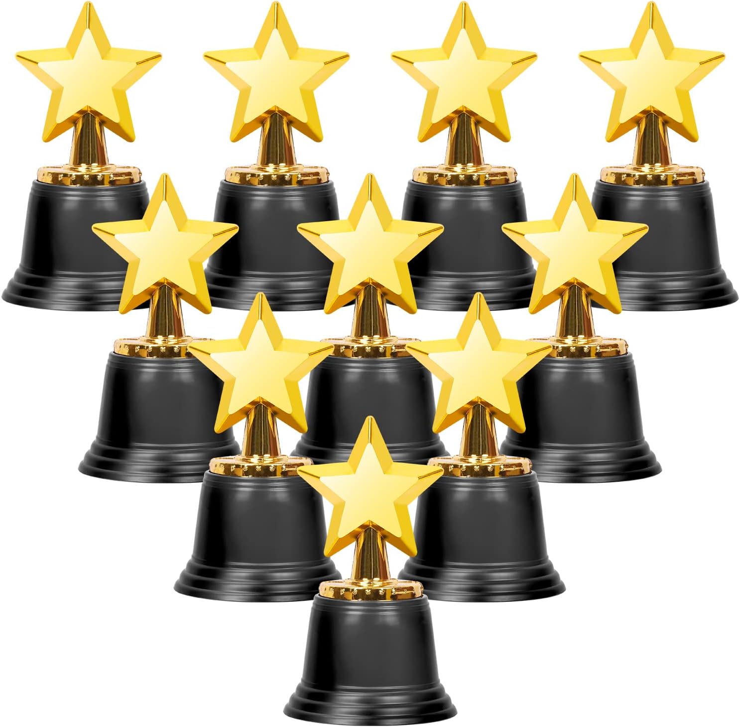 10Pcs Gold Star Trophy Awards, 4.5" Gold Award Trophies Awards Plastic Trophy Star Shaped Trophy Winner Trophy Cup Award for Party Favors Competitions Winning Prizes
