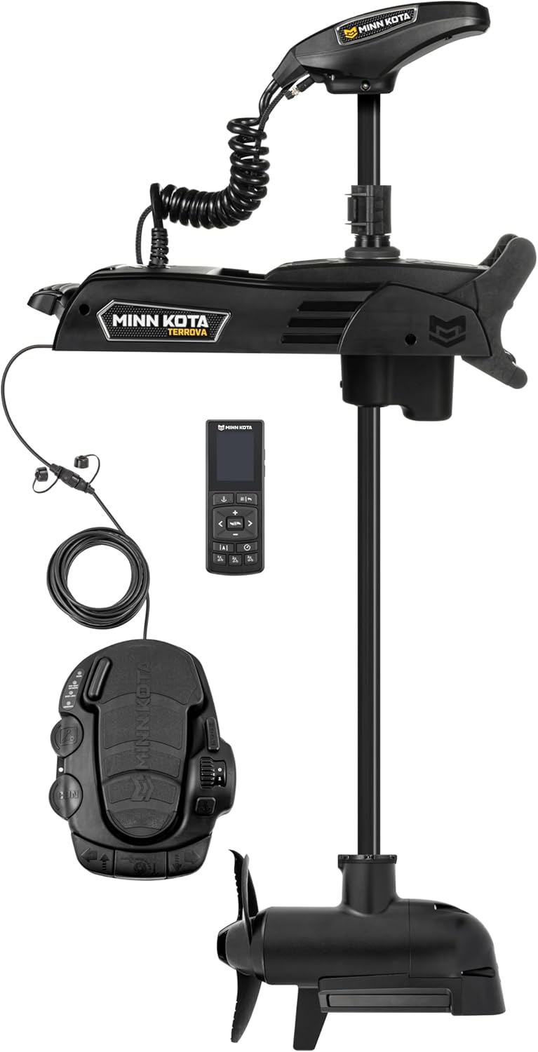 Minn Kota Terrova QUEST Brushless Bow-Mount Electric Trolling Motor with MEGA Side Imaging – 90/115 Lb. Thrust, 45 In. Shaft, Freshwater