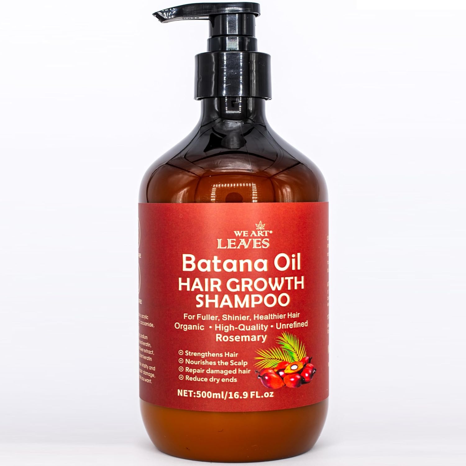 Batana Rosemary Shampoo 500g – Herbal Cleanser for Hair Growth & Scalp Health – Strengthens, Hydrates & Nourishes – Sulphate-Free, Vegan & Natural – For Dry, Curly or Damaged Hair