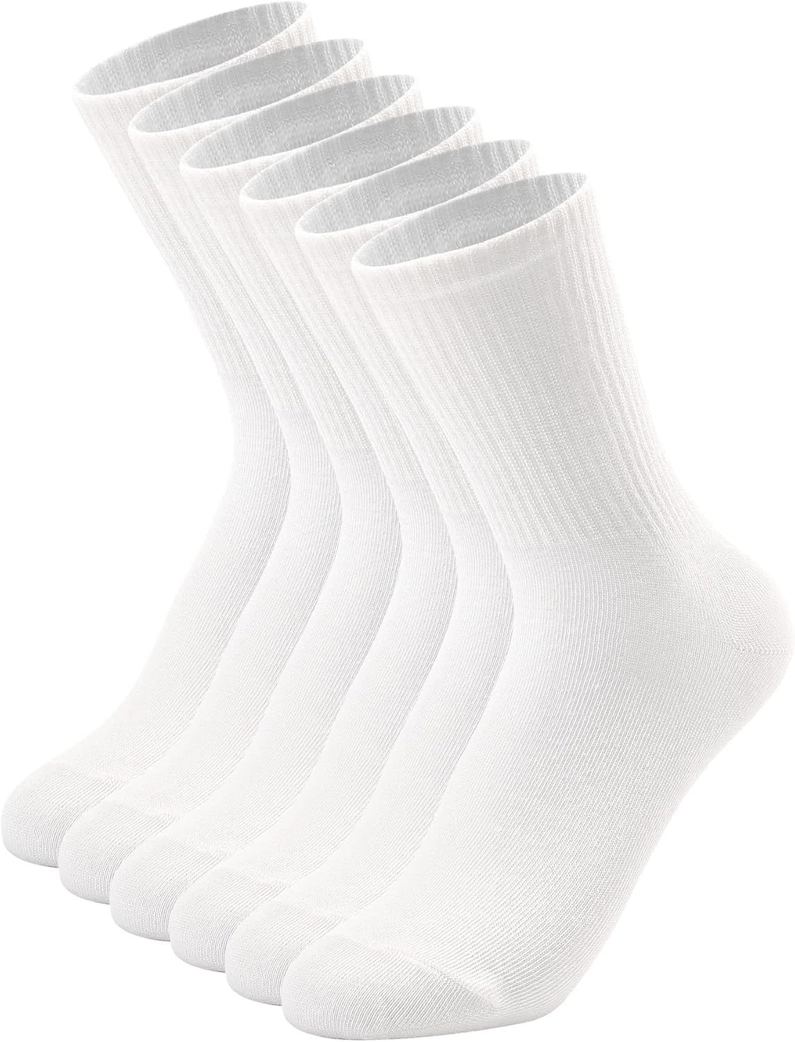 DOKUTOKU 3-12 Pack Womens Crew Socks Size 6-9 LightWeight Thin Casual Calf Socks