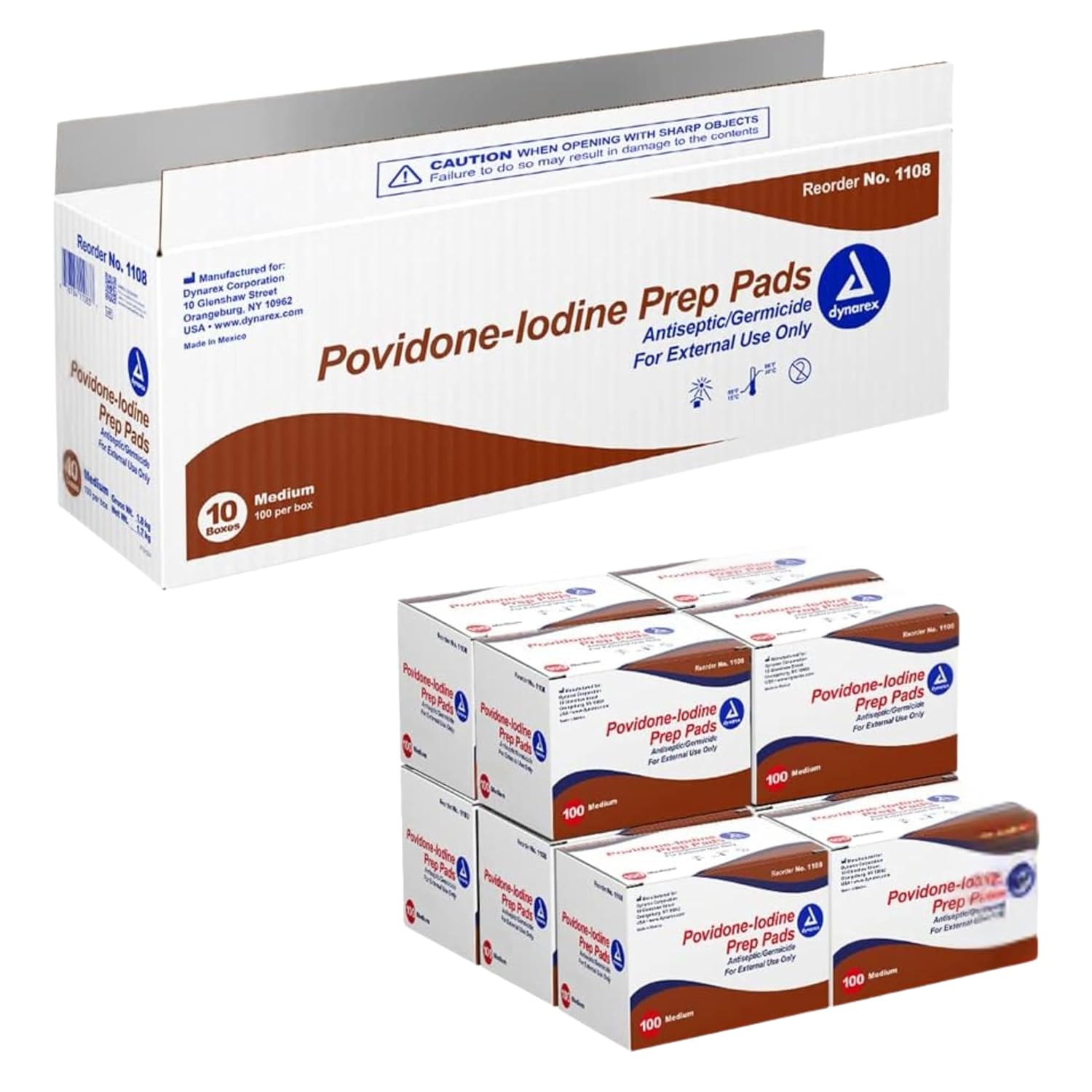 Povidone Iodine Prep Pads, Packet, PK1000