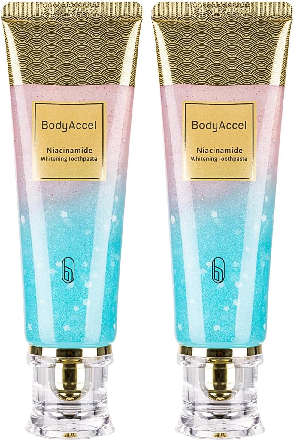 2 Pack Niacinamide Whitening Toothpaste, BodyAccel Triple Whitening Niacinamide Toothpaste, Brightens and Whitens Teeth, Stain Removal Natural Gentle, Fresh Breath