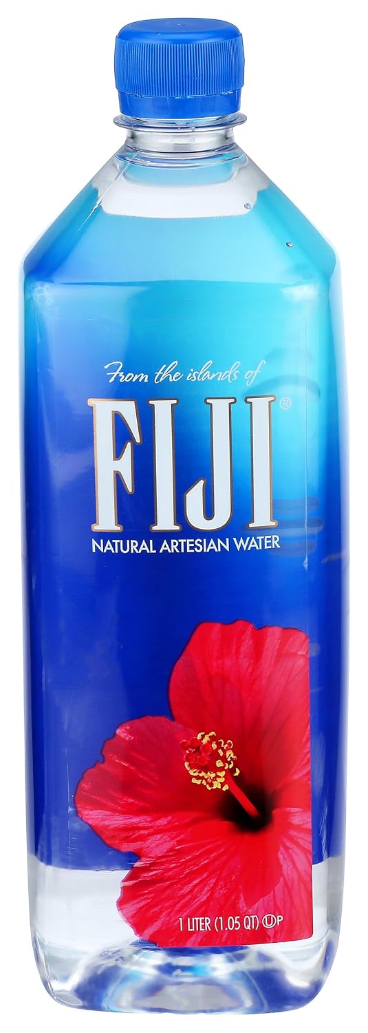 FIJI Natural Artesian Bottled Water 1 Liter / 33.8 Fl Ounce Bottle (Single)