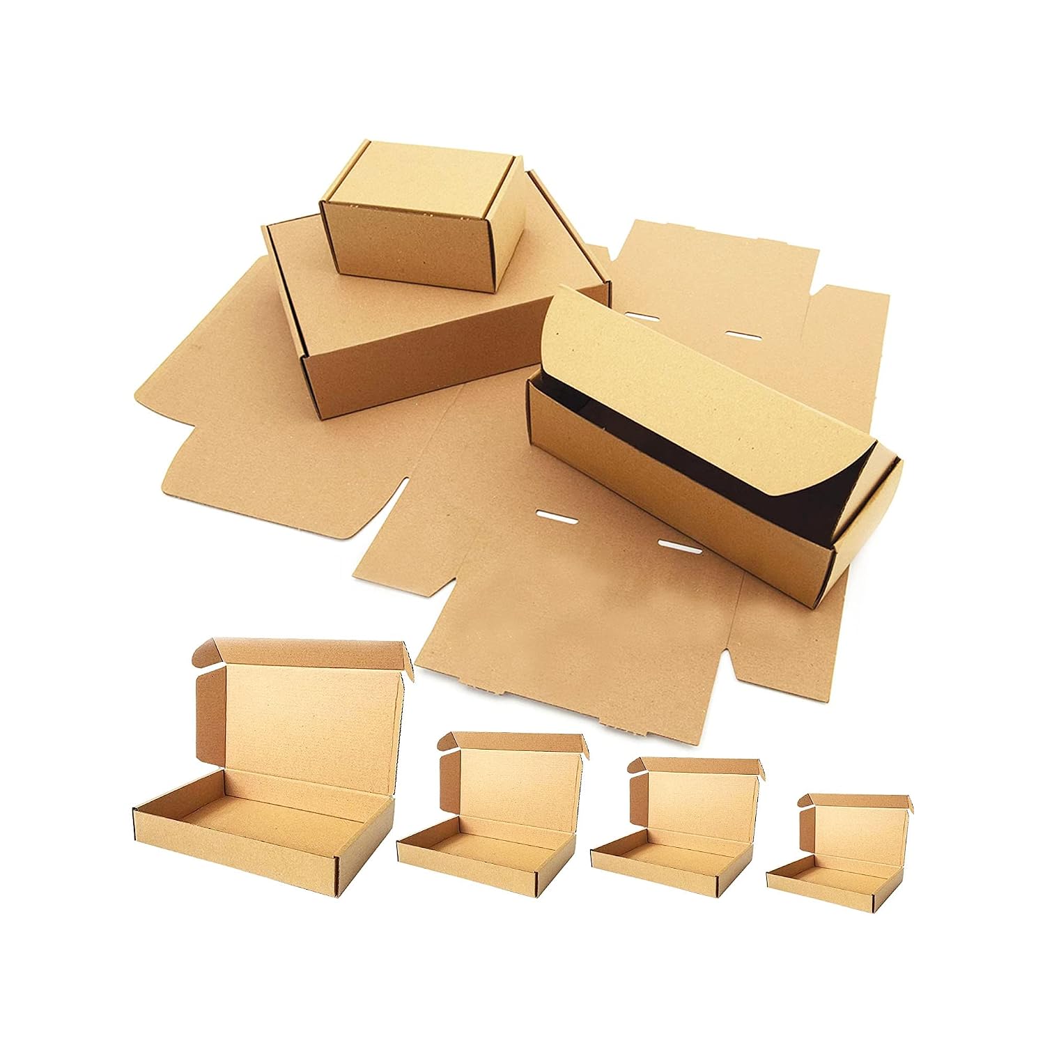 7x5x2" Strong Brown Cartons Postal Packing Storage Transporting Mailing Shipping Cardboard Die Cut Boxes (50)