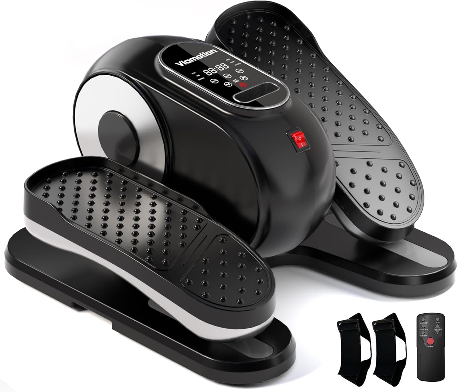 Under Desk Elliptical Machine, Leg Exerciser as Seen on TV While Sitting for Senior with Remote Control, Portable & Quiet Pedal Exerciser with 12 Adjustable Speed, Black