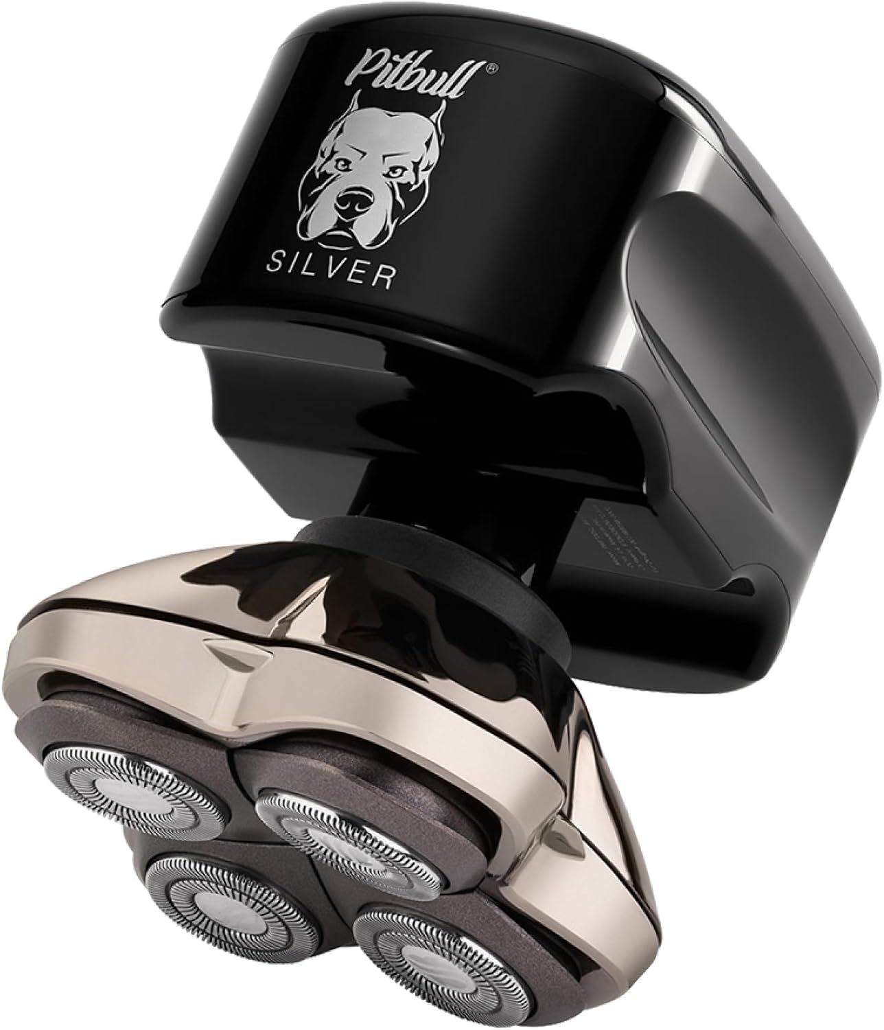 Skull Shaver Pitbull Silver PRO SX5 — Head & Face Shaver for Bald Men | Cordless Wet/Dry Rotary Razor