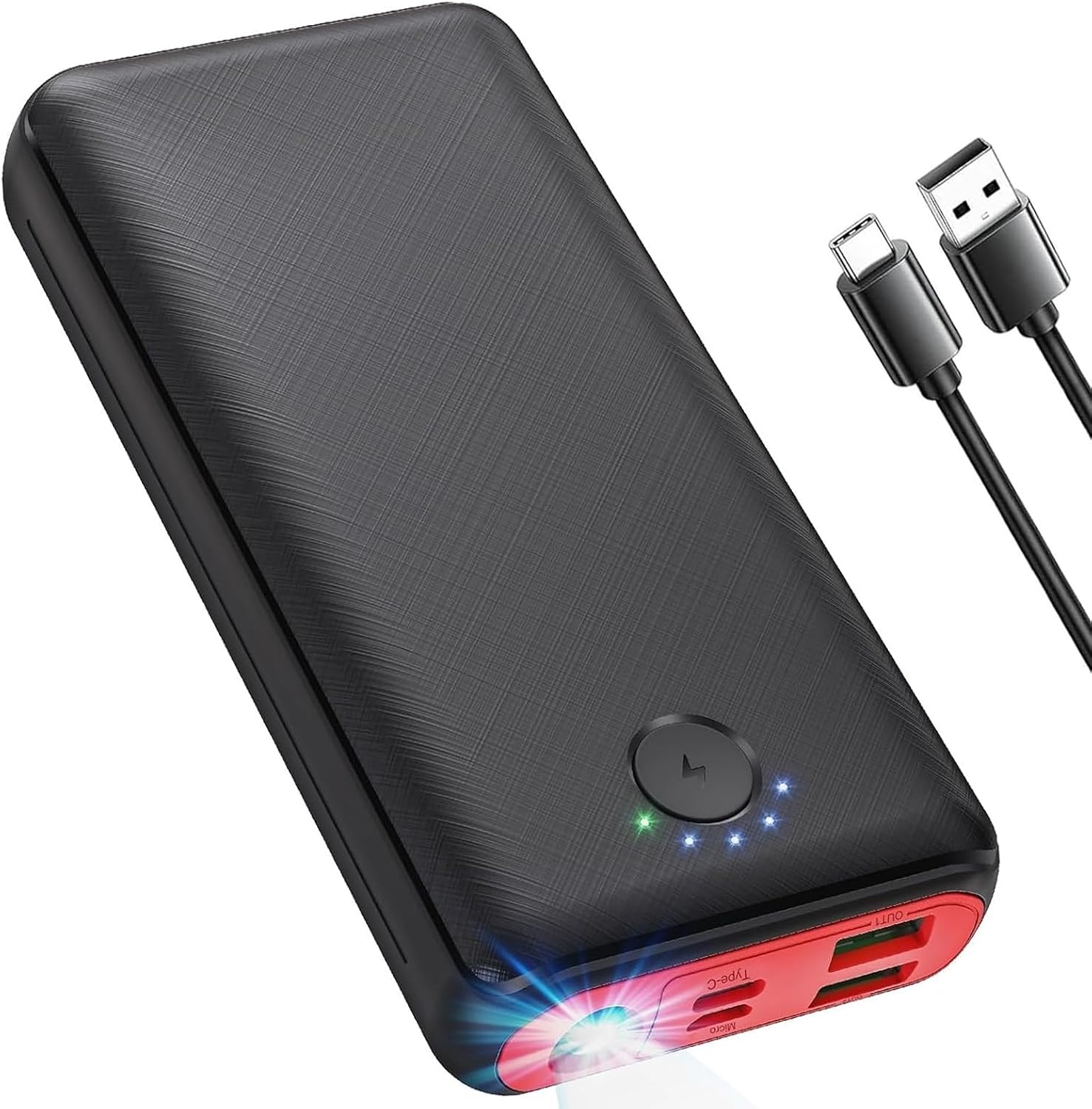 Power Bank 27000mAh Powerbank Fast Charging 22.5W QC 4.0 Portable Charger with Outputs Inputs Flashlight USB C Battery Pack, Ultra-High Capacity Compatible for iPhone Samsung Huawei