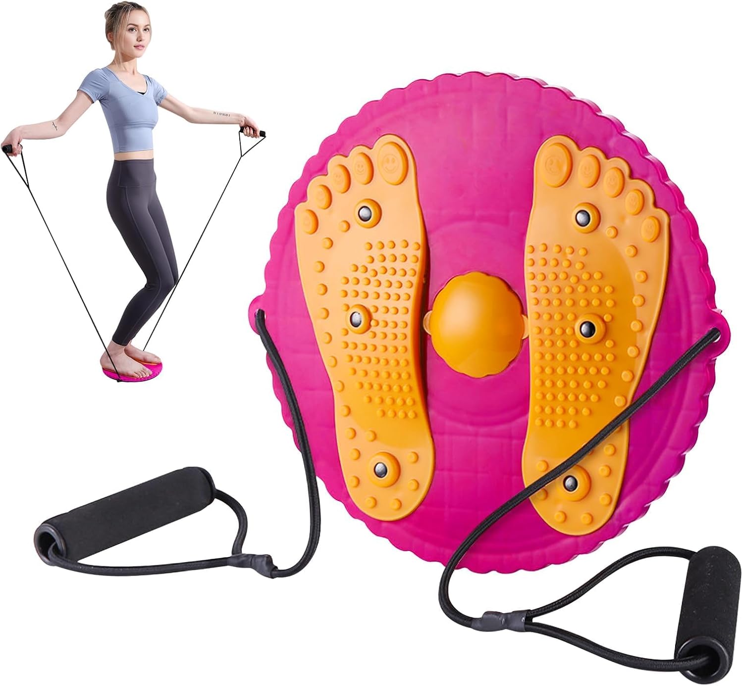 Waist Twisting Disc, Waist Whisper Body Shaping Waist Twisting Board Waist twister With Drawstring and Massage Foot Sole Home Slimming Fitness Equipment For Women Weight Loss/Cardio Exercise