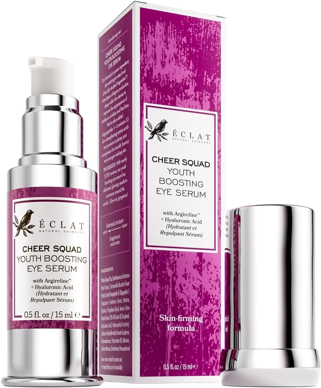 Eclat Anti-Wrinkle Eye Serum, Youth Boosting Eye Serum, Retinol Collagen Cream for Dark Circle, Hyaluronic Acid, Fast Absorbing, Fills Lines & Prevents Formation, 15ml