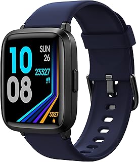 Smart Watch, Touchscreen Fitness Tracker with Heart Rate & SpO2 Monitor, Sleep Tracking, 5ATM Waterproof Pedometer Smartwatch Compatible with iPhone and Android Phones for Women Men