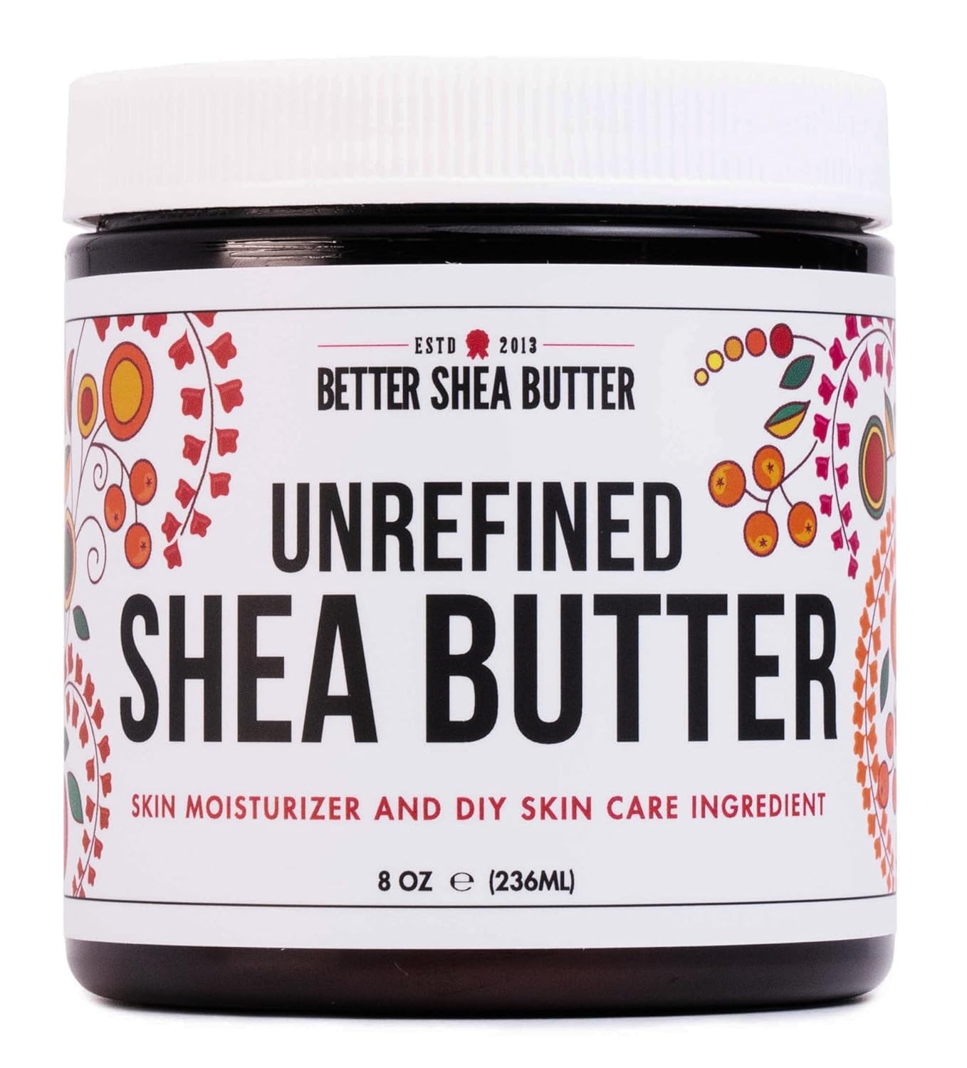 Raw Shea Butter - 100% Pure African Shea Butter for Hair and Body | Unrefined Moisturizer for Dry Skin, DIY Lip Balm, Body Butter, Lotion Bar, and Soap - 8 oz Jar