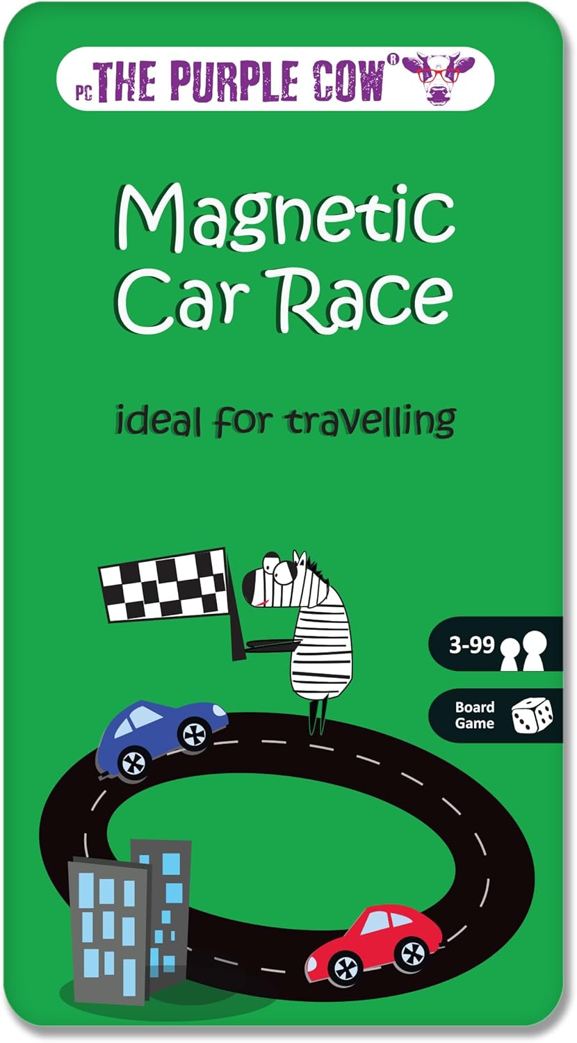 The Purple Cow 332333 Car Race Magnetic Travel Game Age 8+