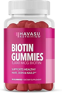 5000mcg Biotin Gummies for Hair, Skin and Nails - Vegan Supplement for Women and Men - GLP-1 Nutritional Support to Promote Lucious Locks and Radiant Skin - Vitamin B7 - Strawberry Flavor, 90 count