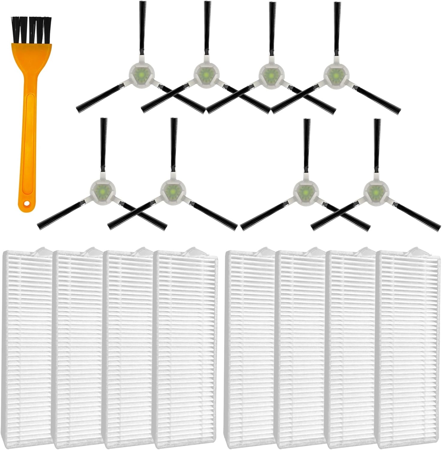 Replacement Parts Compatible for Lefant M210 M210s M210s M210B M213 and OKP Life K2 K3 K3A K4 K5 Robot Vacuum 8 Side Brushes 8 HEPA Filters