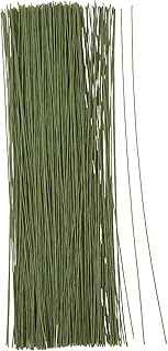 Juvale 300 Pieces Green 18 Gauge Floral Wire Stems for DIY Crafts, Artificial Flower Arrangements (16 in)