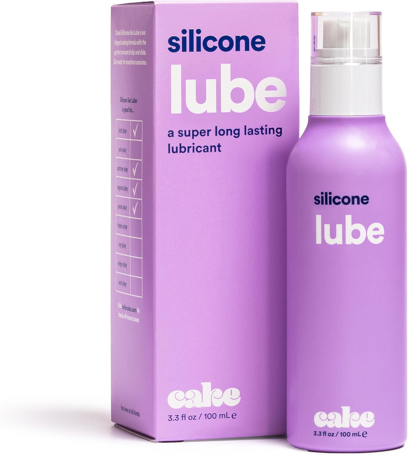 Hello Cake Silicone-Based Lube – Silky Smooth & Ultra Slippery, Long Lasting Premium Personal Lubricant – Water Resistant Lube for Men, Women, and Couples 3.3 fl oz