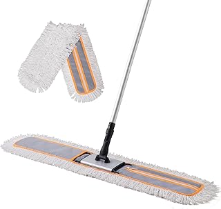 36” Commercial Dust Mop for Hardwood Floor Cleaning, Heavy Duty Push Broom Mop Hotel Company Household Cleaning Supplies for Hardwood, Tiles, Marble,Vinyl Plank Floors Cleaning