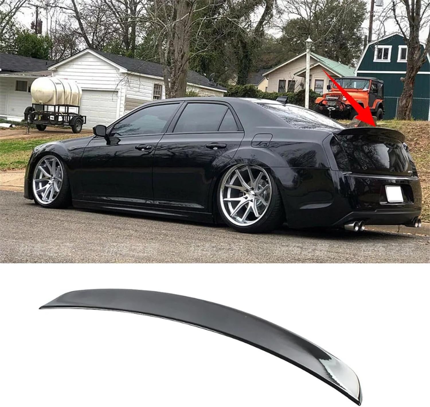 Rear Trunk Lip Spoiler Wing Fit for Chrysler 300 300C 300S 2011-2023 Tail Lid Duckbill Accessories Gloss Black