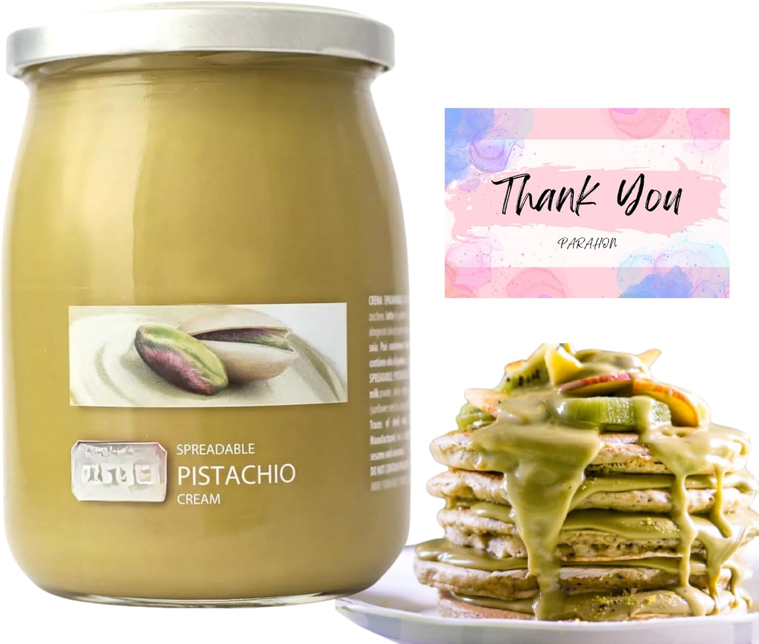 Pisstii Pistachio Cream 600g, Creamy Luxurious Pistachio Perfect for Desserts, Snacks, Chocolates Spread, Dubai Chocolate Inspired, Made in Italy, Sicilian Pista Flavour Jar