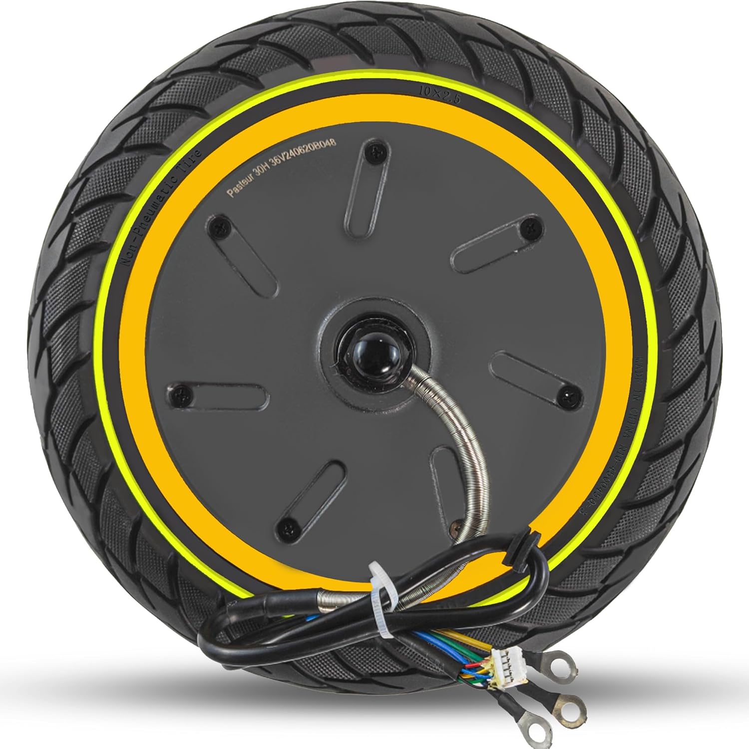 10x2.5 Inch Hub Motor with Solid Tire, 500W Drive Power Wheel ONLY Fit for Segway Ninebot Max G30P Electric Scooter, 60/70-6.5 Rear Motor Kit Tubeless Tyre