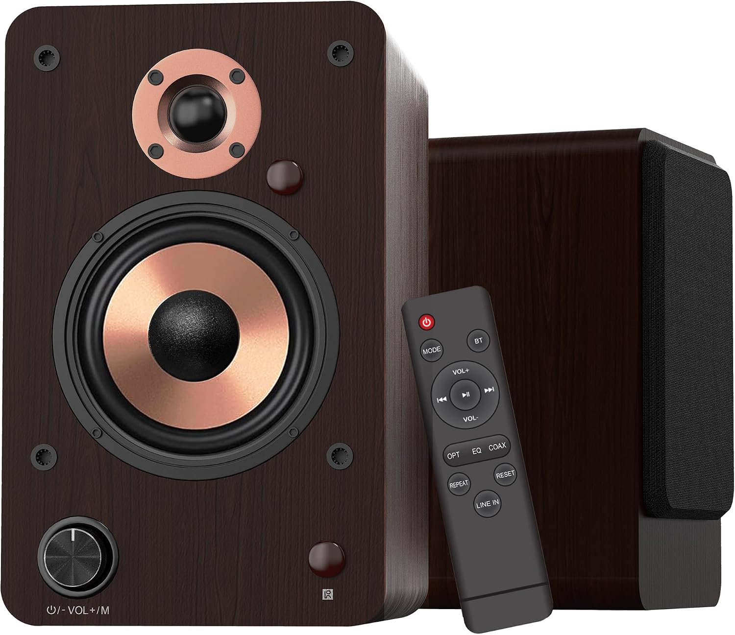 LONPOO 100W HiFi Active Bookshelf Speakers with Bluetooth
