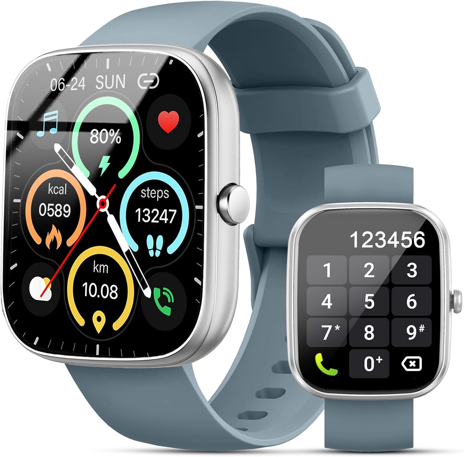 Smart Watch, SmartWatch for Men Women Touch Screen Answer/Make Call, IP68 Waterproof 100+ Sport Activity Tracker, Fitness Tracker with Sleep Monitor/Pedometer Heart Rate SpO2 for Android iOS