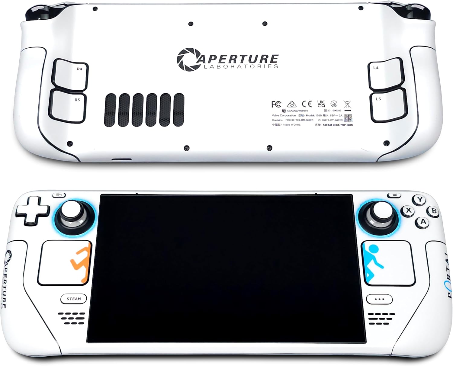 Steam Deck Skin, Portal Edition, Full Wrapping Matte Vinyl Skin for Steam Deck (Designed by POP SKIN), Compatible with Both Steam Deck LCD Version and OLED Version.