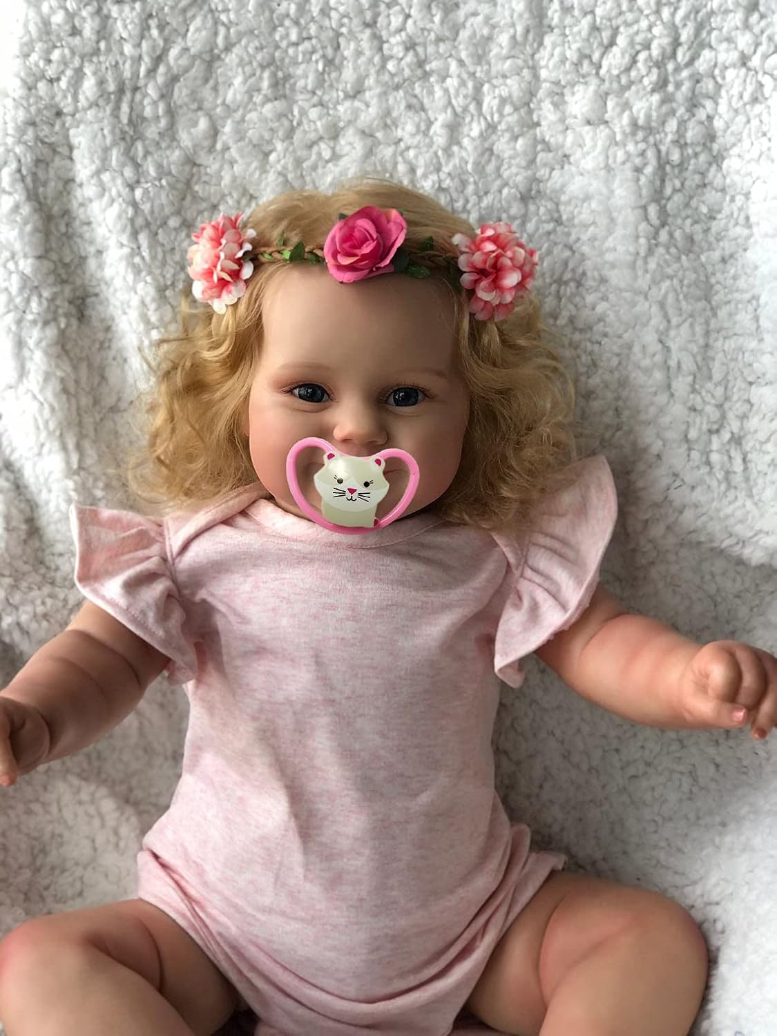 iCradle Reborn Baby Dolls Reborn Baby Doll Girl 20 inch Silicone Baby Doll with Rooted Blonde Hair Realistic Newborn Toddler Doll Toy for Children from 3 Years On Up