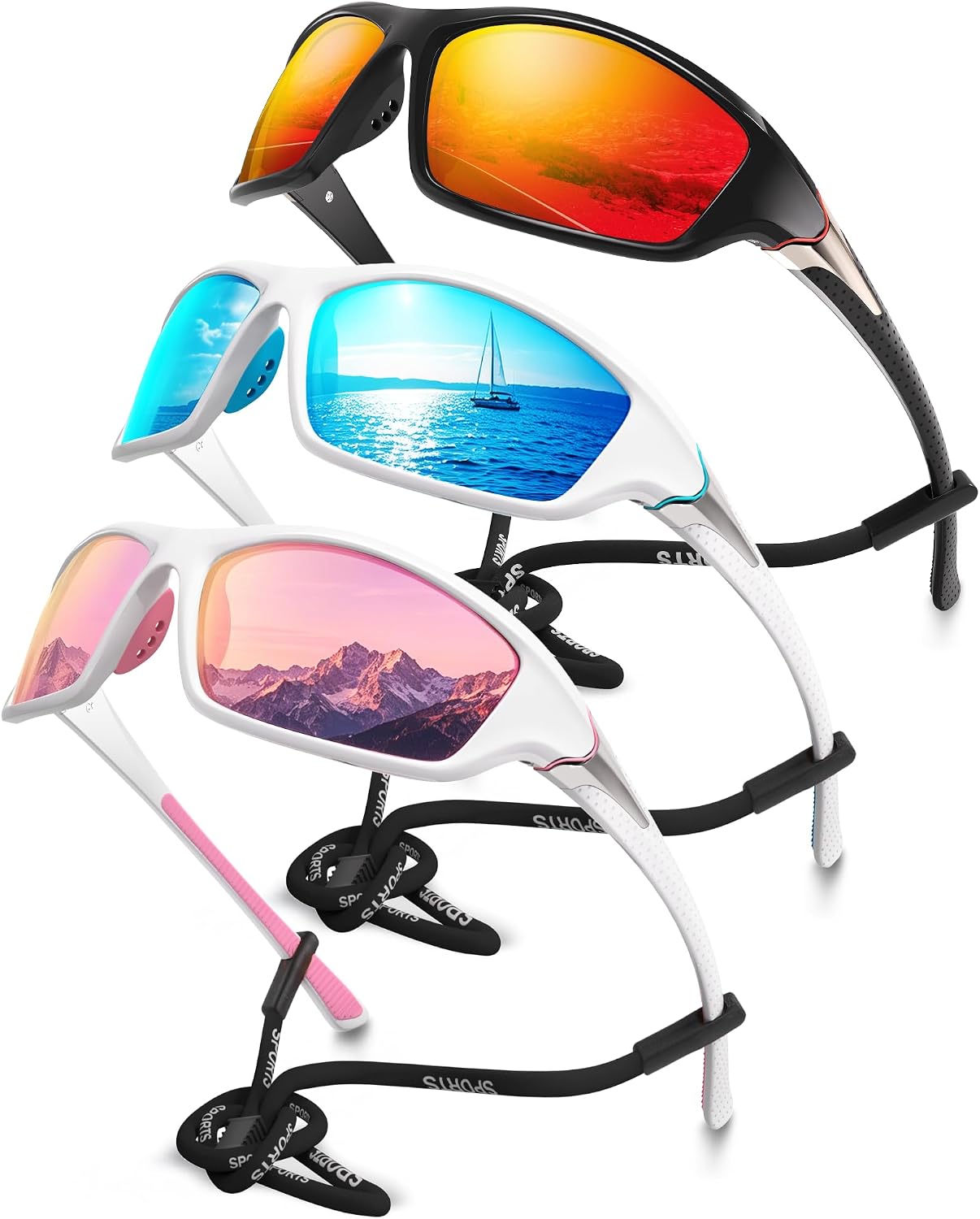 Polarized Sports Wrap Around Sunglasses Men Fishing Running Golf