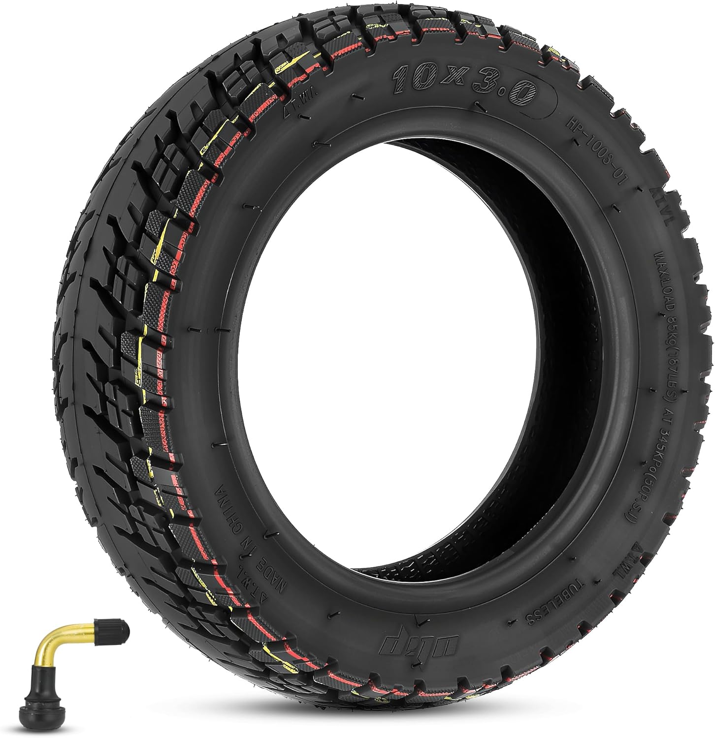 10x3 Inch Off Road Vacuum Tire, Fit for 80/65-6 255x80 Original Tire, Fit fot Joyor S5/ S10-S/ Y7-S Kugookirin G3PRO/ M4Pro Yume Y10/ D4+ Electric Scooter, Wear resistant Puncture resistant