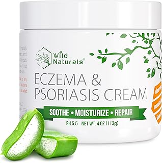 Wild Naturals Eczema & Psoriasis Cream for Dry and Itchy Skin - Eczema Cream for Adults & Kids - Eczema Relief & Psoriasis Moisturizer with Manuka Honey Cream - Eczema Face Cream
