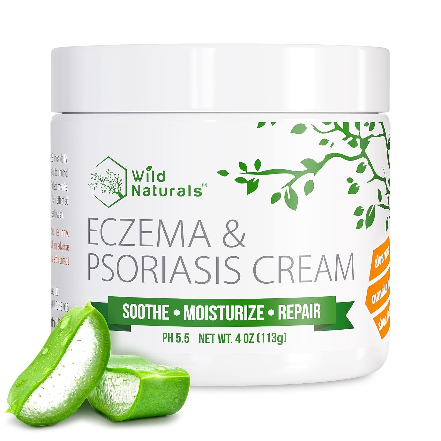 Wild Naturals Eczema & Psoriasis Cream for Dry and Itchy Skin - Eczema Cream for Adults & Kids - Eczema Relief & Psoriasis Moisturizer with Manuka Honey Cream - Eczema Face Cream