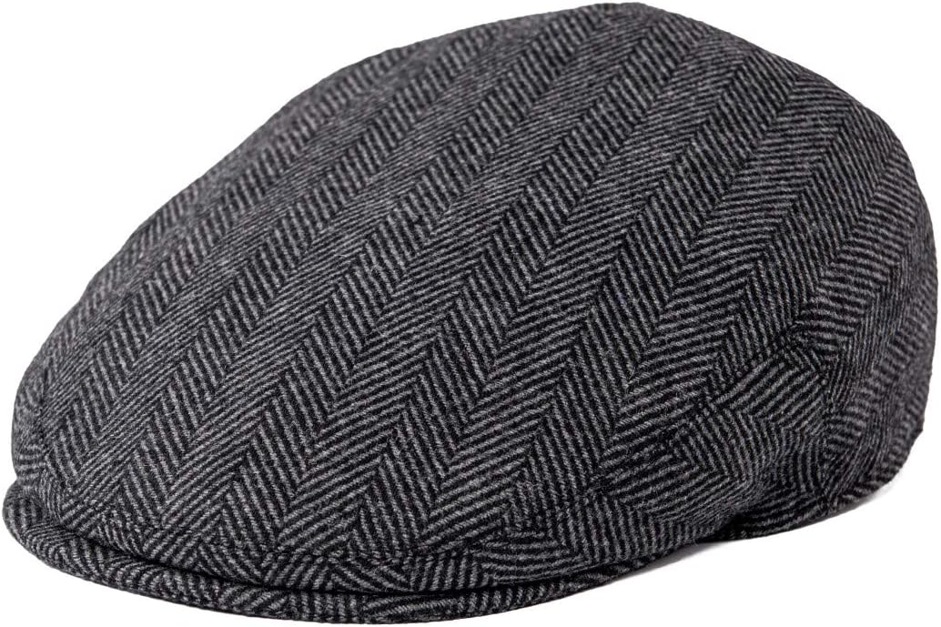 FEINION Men's Wool Tweed Newsboy Ivy Cap Gatsby Golf Flat Hat