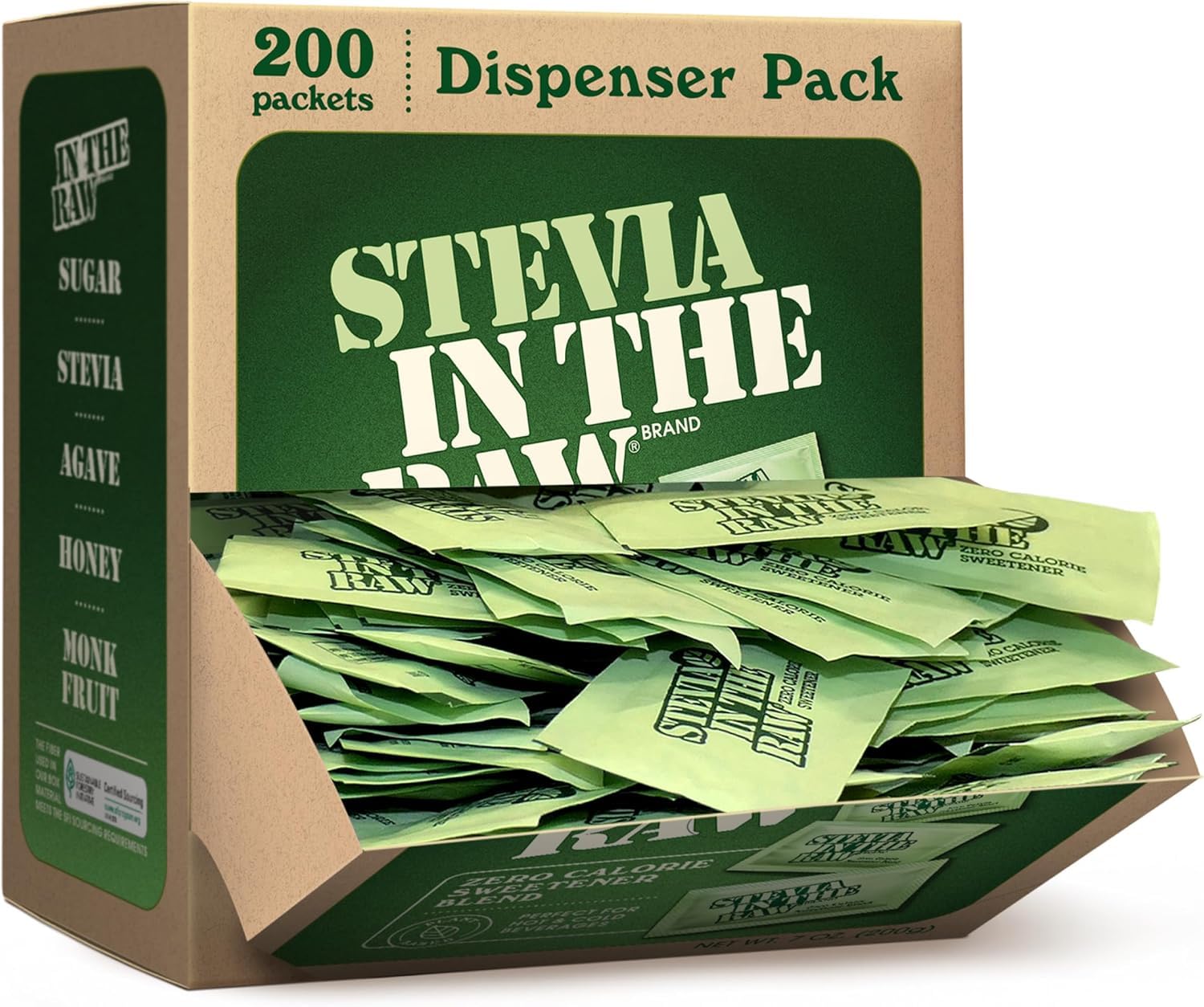 Stevia In The Raw, Stevia Sweetener Packets, 200 Ct Box (7 oz), 1 Pack