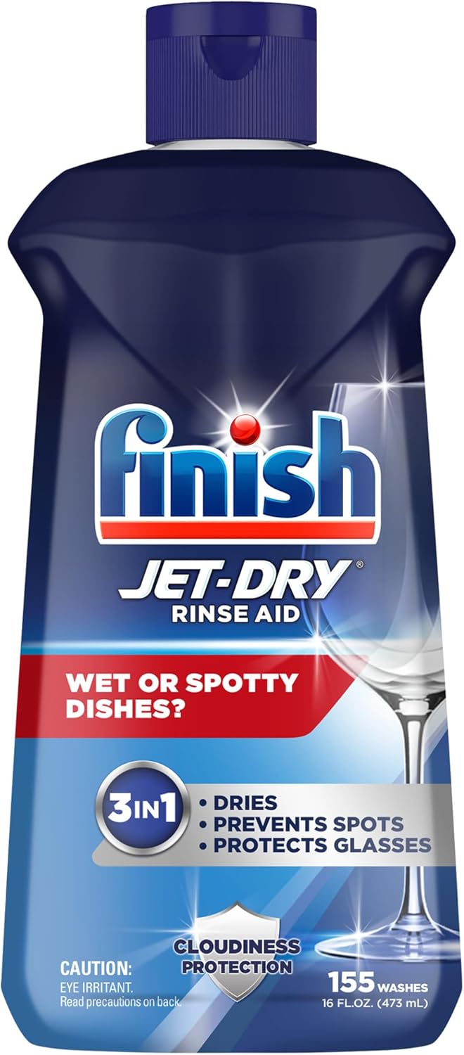 Finish Jet-Dry Liquid Rinse Aid, Dishwasher Rinse and Drying Agent, 23 fl oz, Packaging may vary ( Pack of 1 )