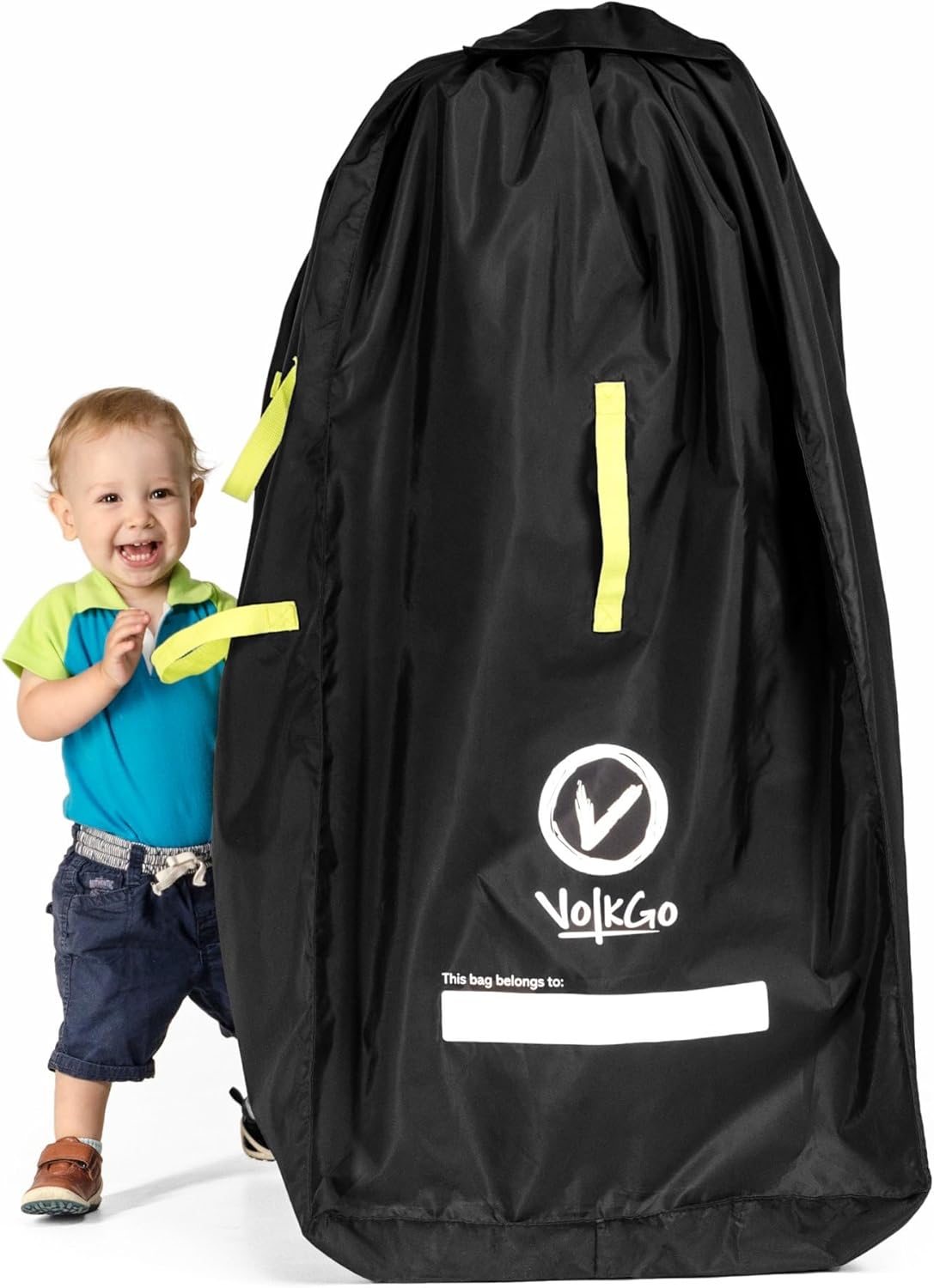 V VOLKGO Stroller Bag for Airplane Travel, Large Gate Check Double Stroller Pram Travel Bag, Pushchair Transport Cover with Shoulder Strap, Large Capacity Infant Carriers - Fits Most Sizes (Black)