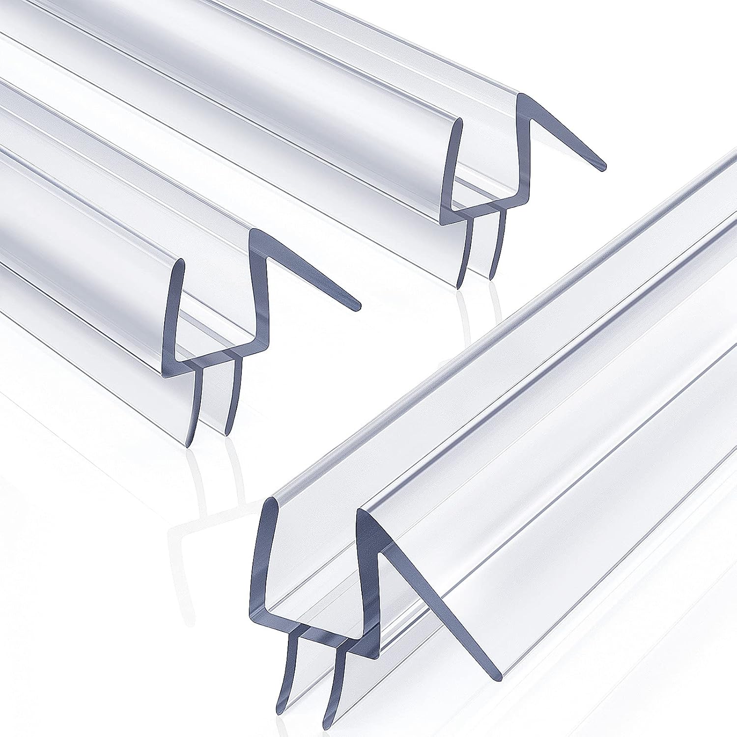 Yecaye 3-Pack 3/8" x 39" Shower Door Bottom Seal - Shower Door Sweep - Frameless Glass Seal Strip - Stop Shower Leaks and Create a Water Barrier, 10MM