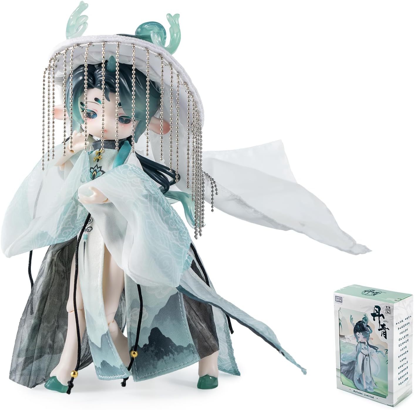 BEEMAI PENNY'S BOX ANTU Chinese series Dunhuang Nine Color Deer, Tanblue, 1 box, height approx. 20 cm, PVC and ABS, articulated figure BJD, painted, present