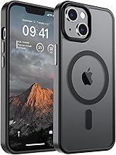 SUPFINE Magnetic for iPhone 13 Case/iPhone 14 Case (Compatible with MagSafe)(10 FT Military Grade Drop Protection) Slim Translucent Matte Shockproof with Anti-Fingerprint Phone Case,Black