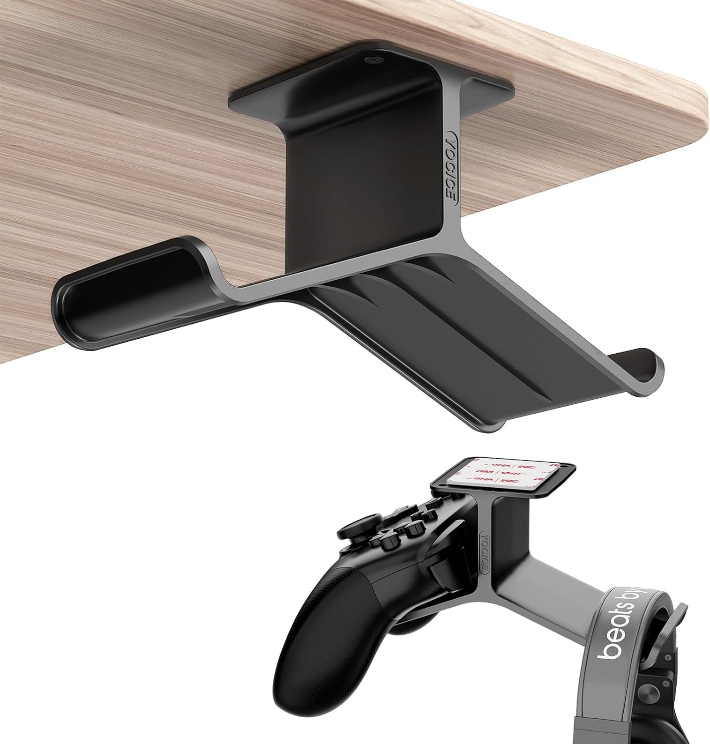 Controller Holder,Headphone Stand Headset and Controller Stand Under Desk Controller Holder with Strong Double Sided Tape Universal Design for Xbox ONE, PS5, PS4, PC