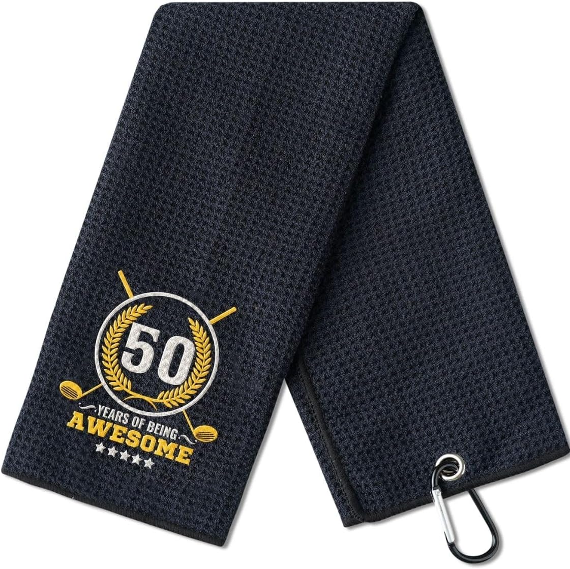 CybGene 50th Birthday Gifts for Men, Funny Golf Towels, 50 Years Old Gift for Golf Lovers, Husband, Dad, Grandpa, Boss, Coworkers