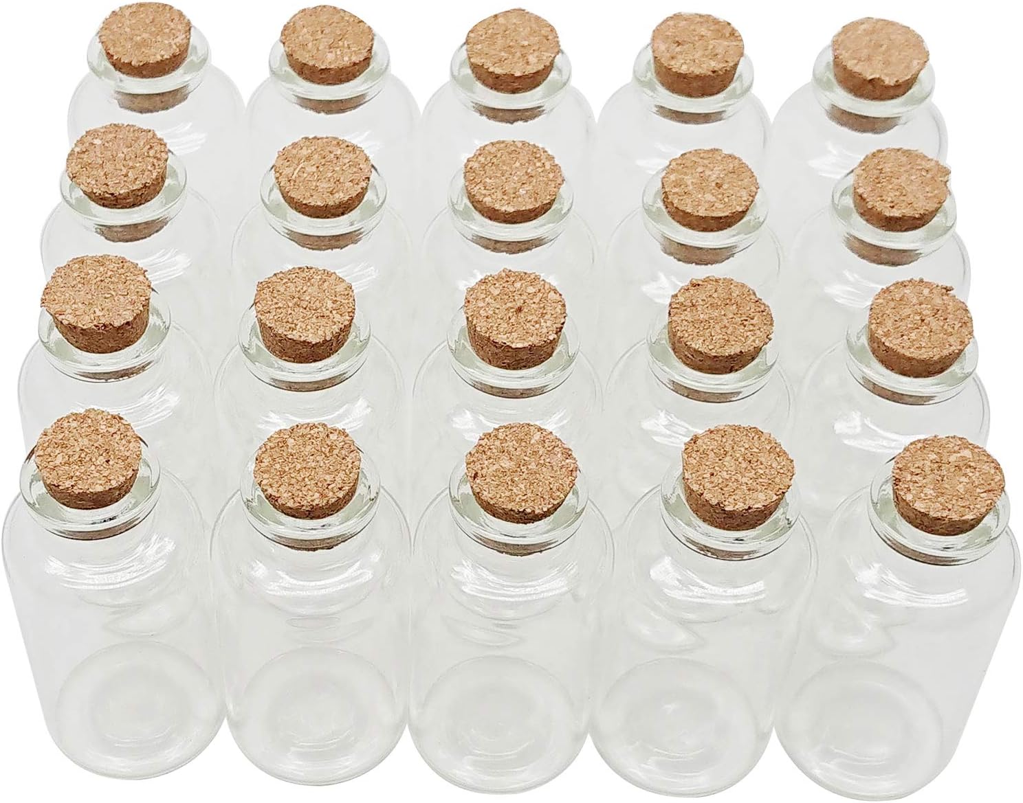 Axe Sickle 20 mL Cork Stopper Glass Bottles Mini Transparent Glass Bottles 20 Pcs