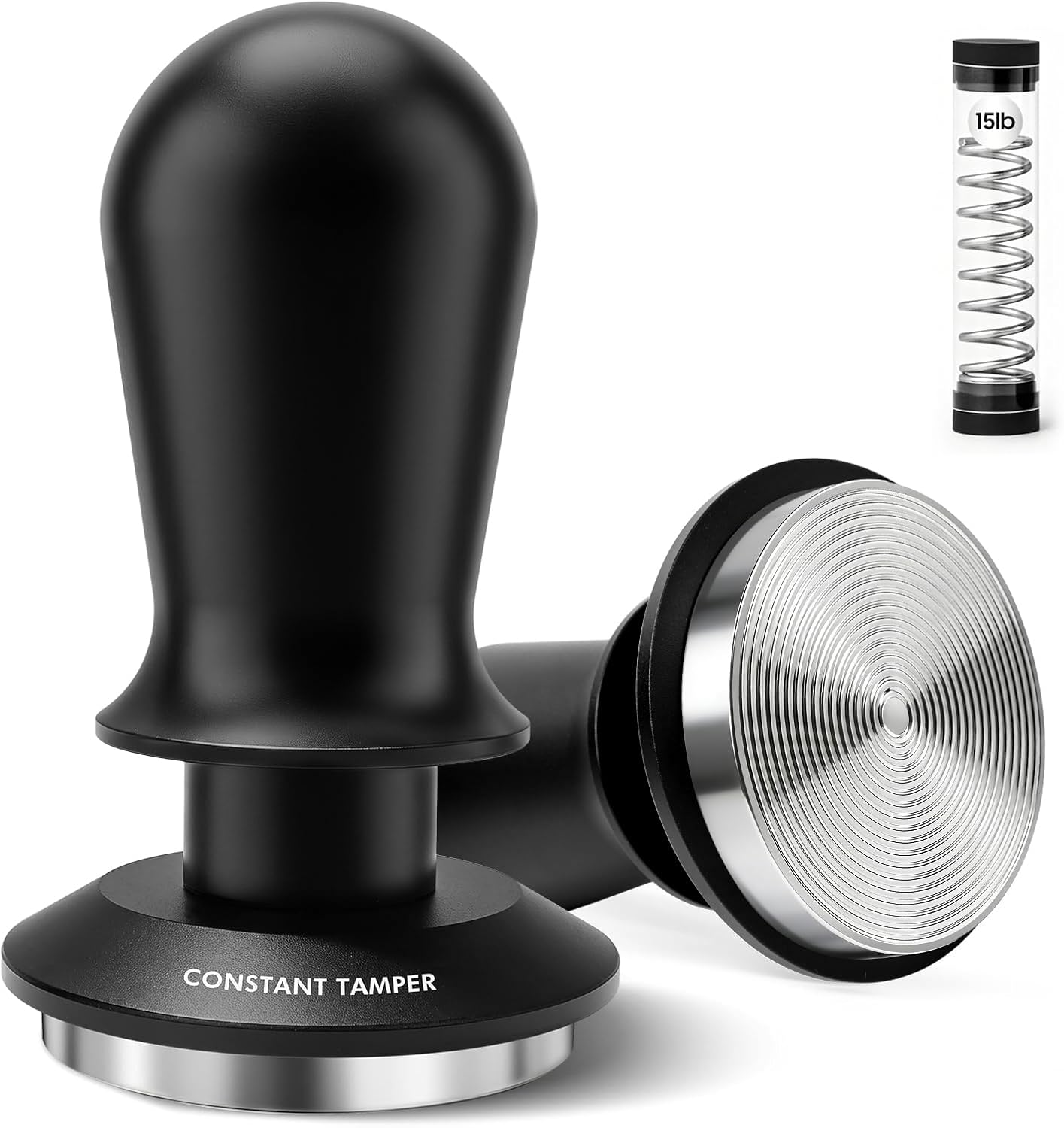 PHILORN 51mm Coffee Tamper, Espresso Spring Loaded Tamper with Ripple Base