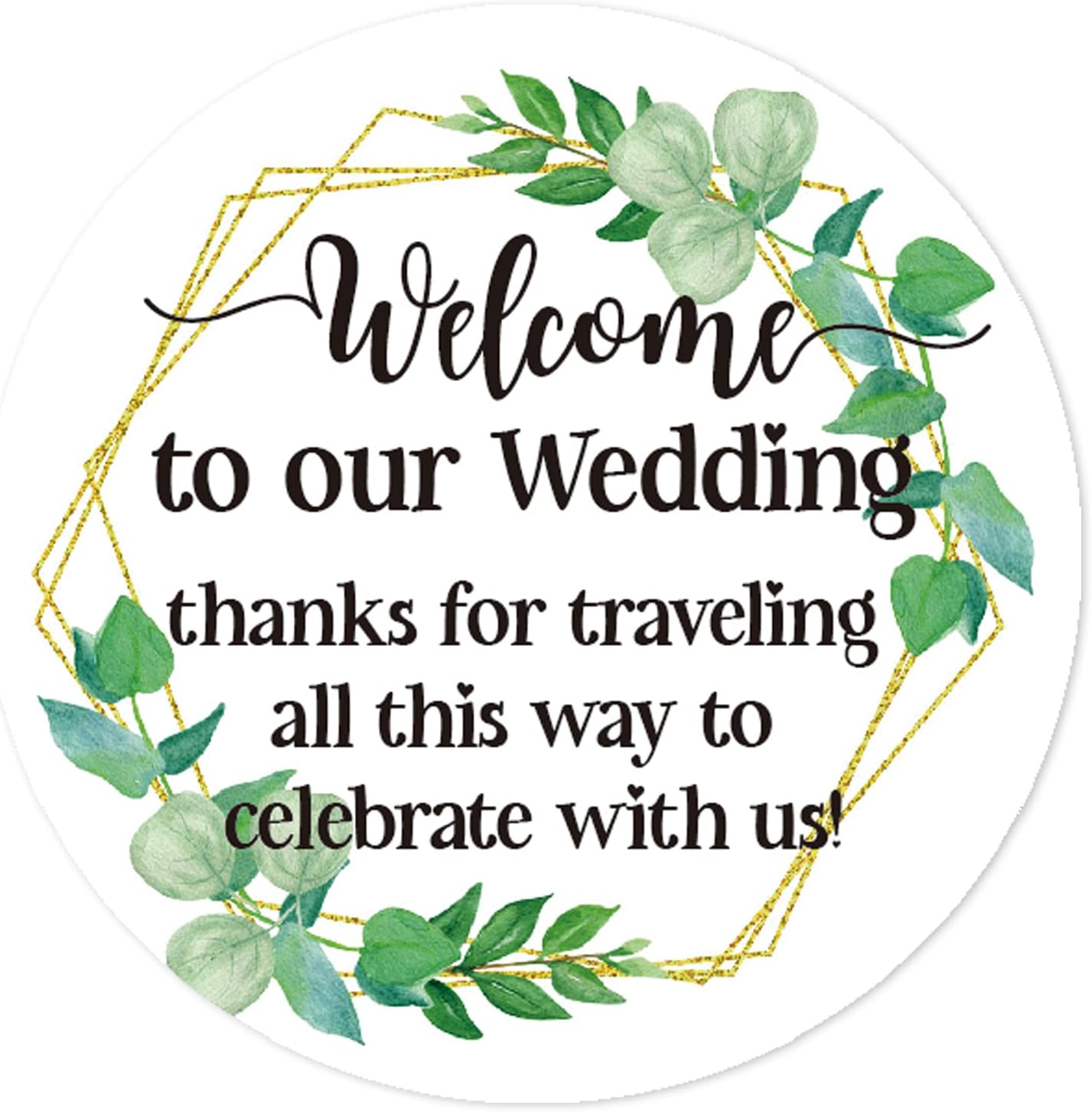 KORTTITALO 50 PCS Wedding Favor Stickers, 2 Inch Round, White, Matte Finish, Waterproof, Classic Style, Stickers