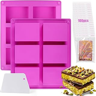 BABORUI 1 Inch Chocolate Bar Mold for Dubai Chocolate Bar Pistachio, 12 Cavities Silicone Chocolate Bar Mold Deep with Wrappers Scraper, Thick Candy Bar Mold for Filling Kunafa Chocolate Bar