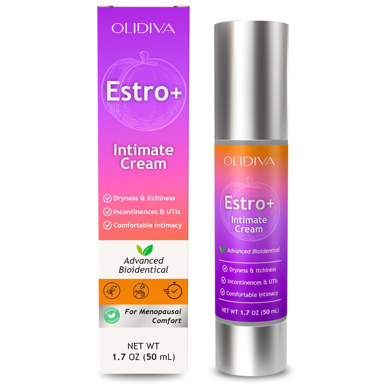 Bioidentical Estriol Cream for Women - Intimate Moisturizing Cream for Women - Menopause Relief for Vaginal Dryness & Vulva Itch – 50g / 1.76 oz (3 Month Supply)
