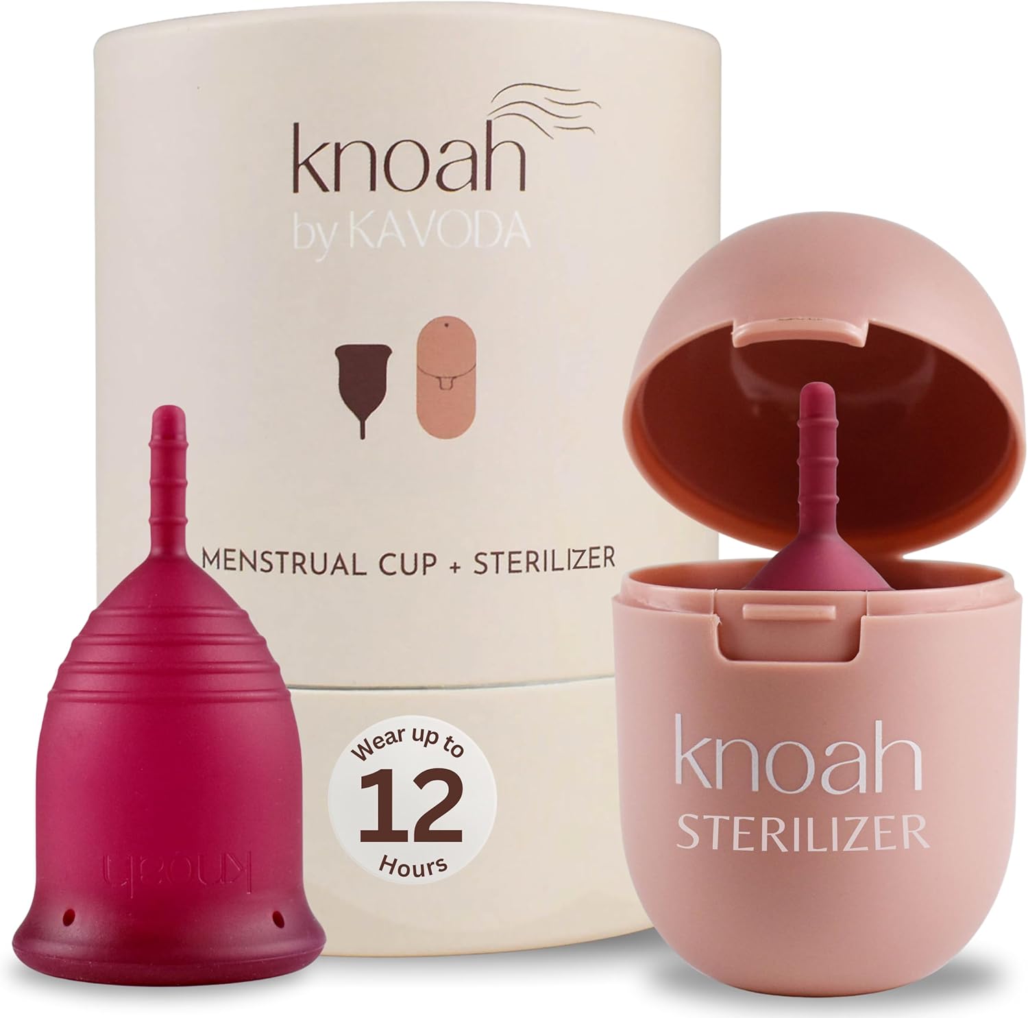 Reusable Menstrual Cup with Sterilizing Cup | Tampon, Pad, and Disc Alternative