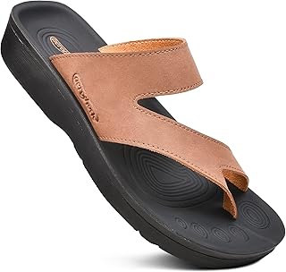 AEROTHOTIC Split Toe Women’s Arch Support Comfortable Orthotic Non- Slip Casual Summer Slide Sandals